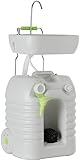 Stagecaptain PSW-45 Quixie Portables Festival Camping-Waschbecken - Mechanische Fußpumpe - Wassertank mit 45 Liter - Höhenverstellbares Spülbecken inklusive Spender für Flüssigseife - hellgrau