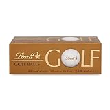 Lindt Schokolade - Golfbälle | 110 g | Drei Golfbälle aus Lindt Vollmilch-Schokolade mit Nougatcremefüllung und Waffelstückchen | Pralinengeschenk | Geschenk für Golfer | Schokoladengeschenk
