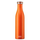 Lurch 240969 Isolierflasche/Thermoflasche für heiße und kalte Getränke aus Doppelwandigem Edelstahl 0,75l, orange