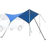 Ultrasport Auto-Vordach-Markise, geeignet für PKW, Vans und Campingbusse, Schützt vor Sonne & Regen ,langlebiges & robustes Material, integrierte Saugnäpfe sowie Heringe, Stangen und Bänder, Blau