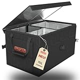 PROTEX Kofferraum Organizer 70 l - Faltbare Kofferraumtasche mit Deckel - XXL Kofferraumbox mit Wärme- & Kältedämmung - Praktisch & Wasserdicht Aufbewahrungsbox Auto - Einkaufen, Camping, Reisen