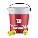 Wilson Tennisbälle Team Trainer, gelb, Eimer mit 72 Bällen, WRT131200