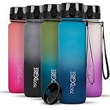 720°DGREE Trinkflasche “uberBottle“ softTouch +Sieb Multicolour - 1L - BPA-Frei - Wasserflasche für Uni, Sport, Fitness, Fahrrad, Outdoor - Sportflasche aus Tritan - Leicht, Bruchsicher, Nachhaltig