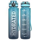 Sahara Sailor Trinkflasche, Sport Trinkflasche, [BPA-frei Tritan] 1L/500ML/750ML Auslaufsicher Sport Wasserflasche, Sportflasche für Fahrrad, Camping, Yoga, Gym (1 Flasche)