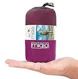 Miqio® 2in1 Hüttenschlafsack mit Reißverschluss (Links oder rechts): Leichter Komfort Reiseschlafsack und XL Reisedecke in Einem - Sommer Schlafsack Innenschlafsack