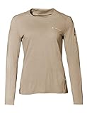 VAUDE Womens Yaras LS Wool Shirt - Langarmshirt für Damen - aus Wolle - atmungsaktiv und geruchshemmend, Linen, 42