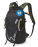 Terra Peak Wanderrucksack 20L Damen Herren Active 20 Erwachsene schwarz klein - Trekking-Rucksack ergonomisch - Outdoor Daypack Tagesrucksack wasserdicht, leicht mit Rückenbelüftung