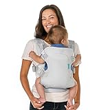 Atmungsaktive, leichte und luftige 4-in-1-Flip-Trage von Infantino mit verstellbarem Hüftgurt und Plüschgurten, Hellgrau