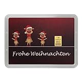 Goldstücke24 - Geschenk zu Weihnachten - Frohe Weihnachten - Rentiere - Goldbarren 1g - Tolle Geschenkidee - Echtheitsgarantie
