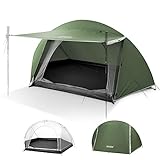 ATTONER A Zelt, 1 Person Kuppelzelt, Ultra-leicht biwakzelt, Schneller Aufbau, Wasserdicht, Kleines Packmaß für Trekking, Outdoor, Festival, Camping