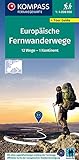KOMPASS Fernwegekarte Fernwanderwege Europa, Long-Distance-Paths Europe 1:4 Mio.: 12 Wege - 1 Kontinent, mit Tour Guide