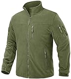 TACVASEN Herren Fleecejacke Military Fleece Army Jacket Warm Jacke Winter für Outdoor (XL, Armeegrün)