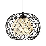 WOWEWA LED Retro Vintage Industrie Hängelampe Moderne Pendelleuchte Schwarz Metall Deckenleuchte E27, wohnzimmer für Innen,Restaurant,Cafe,Bar,Küche,Kinderzimmer