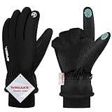 QIFENGL wasserdichte Winterhandschuhe Herren Damen Touchscreen Handschuhe, 3M Thinsulate Warme Skihandschuhe, rutschfest Fahrradhandschuhe für Wandern Laufen Motorrad Skifahren