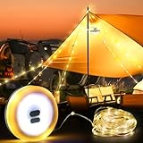 Campinglampe, usb lichterkette camping 10M, lichterkette camping vorzelt, Multifunktionale Tragbare Campingleuchte, Wasserdicht IP67 für Camping und Wandern, Innen- und Außendekoration