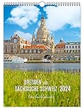 Einschreibkalender Dresden und Sächsische Schweiz 2024: | 30 x 40 cm | weißes Kalendarium