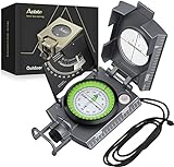 Anbte Kompass Militär Marschkompass mit Klinometer IP65 Wasserdicht Professioneller Navigation Compass mit Tragetasche Outdoor Peilkompass für Jagd Camping Wandern (Dunkelgrau)