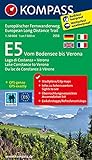 KOMPASS Wander-Tourenkarte Europäischer Fernwanderweg E5 Vom Bodensee bis Verona 1:50.000: Leporello Karte, reiß- und wetterfest