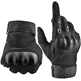 FREETOO Taktische Handschuhe, Motorradhandschuhe mit Knöchelschutz, Militär Handschuhe mit Touchscreen, Atmungsaktiven Vollfinger Airsoft Handschuhe