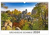 Kalender Sächsische Schweiz 2024: | 45 x 30 cm | weißes Kalendarium