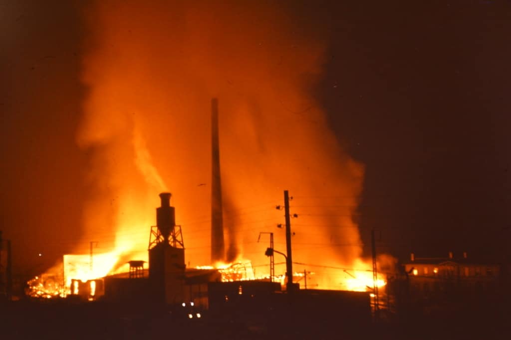Brand Sägewerk Königstein 1980.
