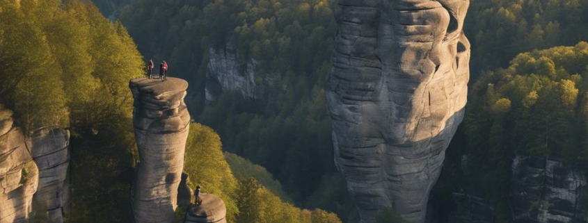 Wandern in der Sächsischen Schweiz: Boofe auf dem oberen Band westlich der Rotkehlchenstiege